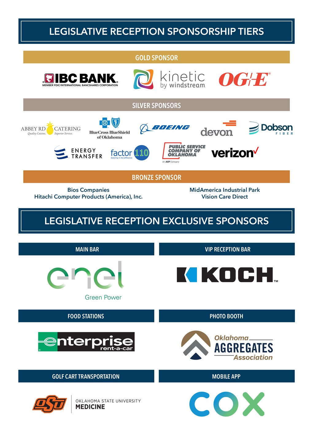 2023 Legislative Reception Sponsors