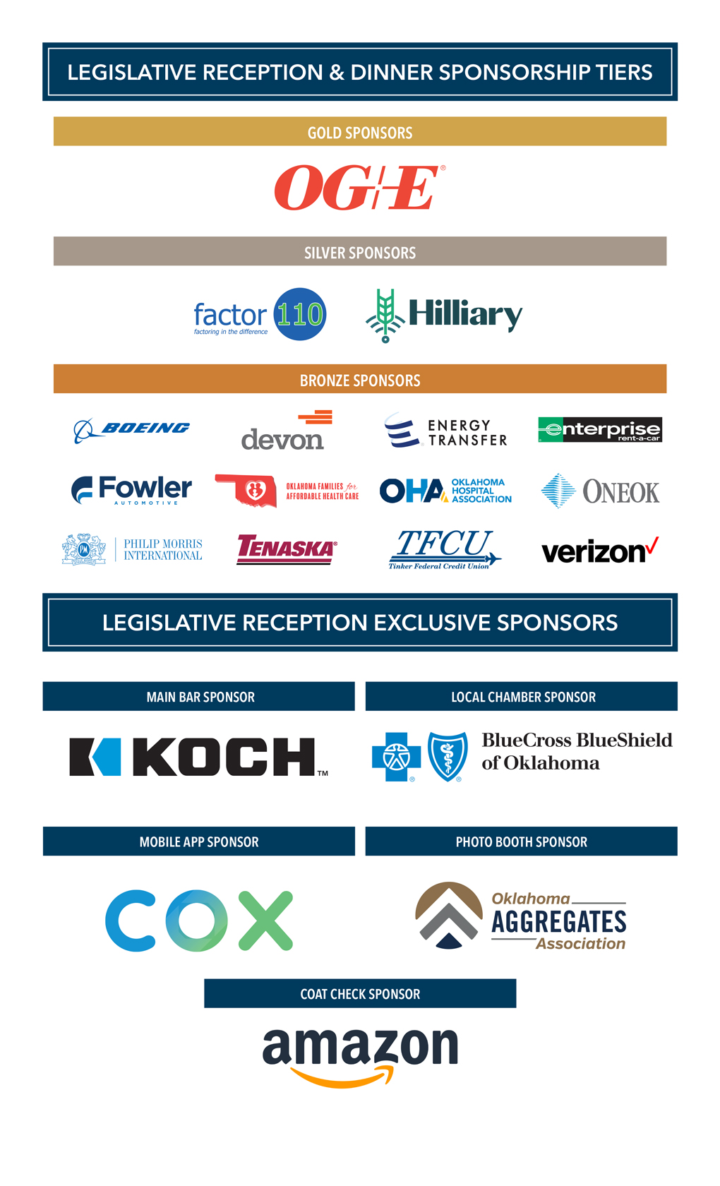 2025 Legislative Reception and Dinner Sponsors