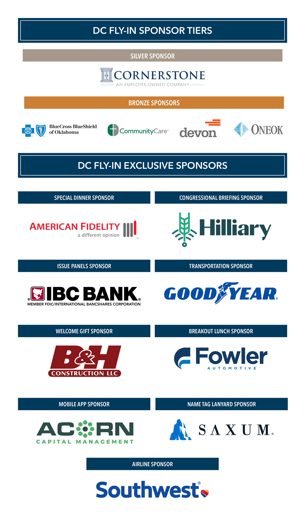 2025 Washington D.C. Fly-In Sponsors