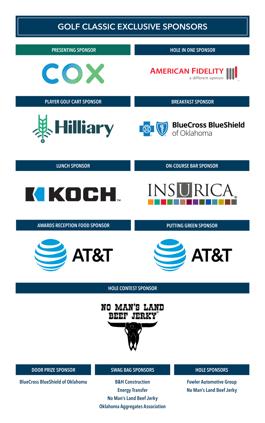 2025 Golf Classic Sponsors