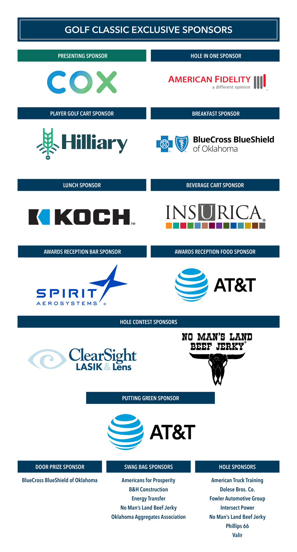 2025 Golf Classic Sponsors