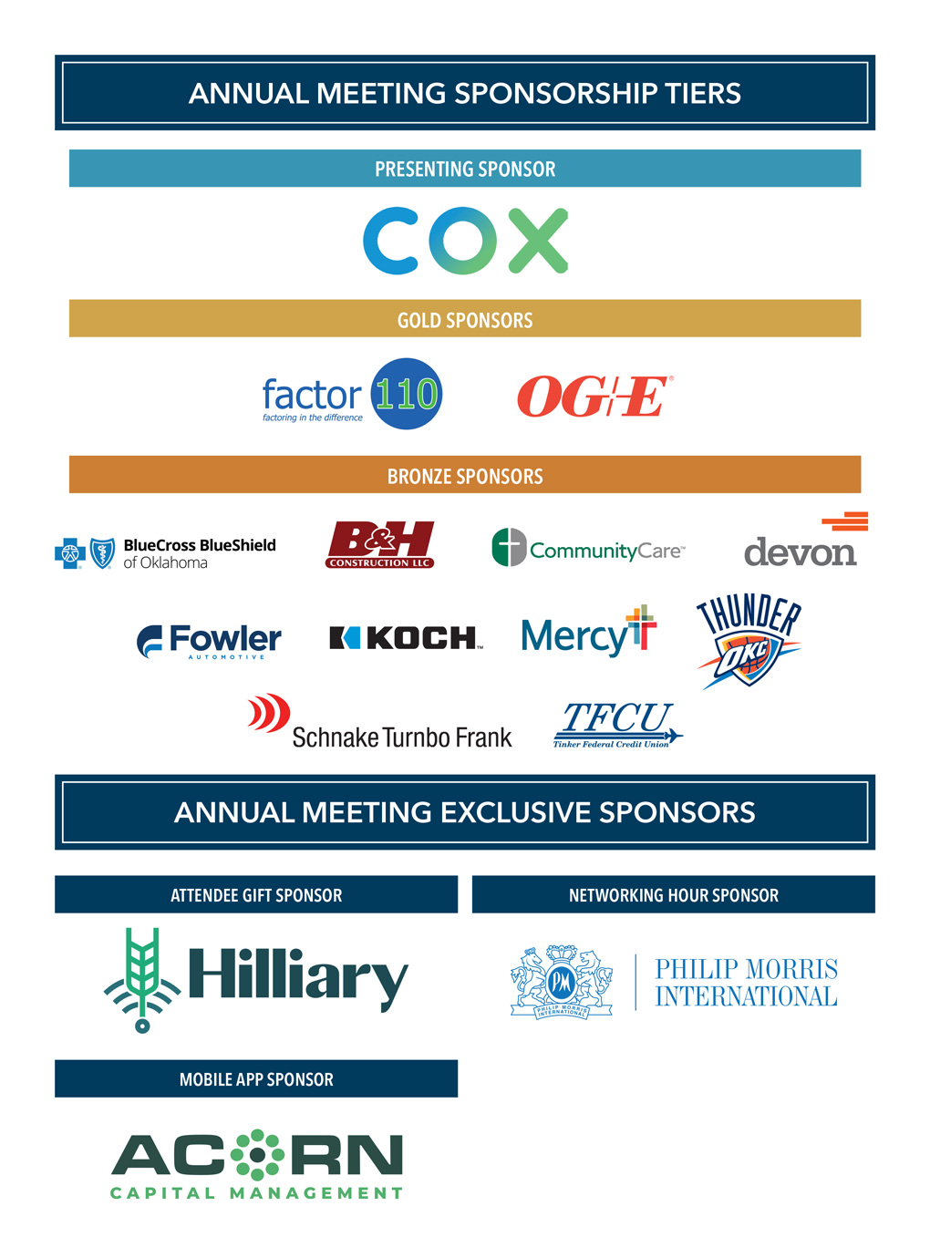 State Chamber Annual Meeting Sponsors