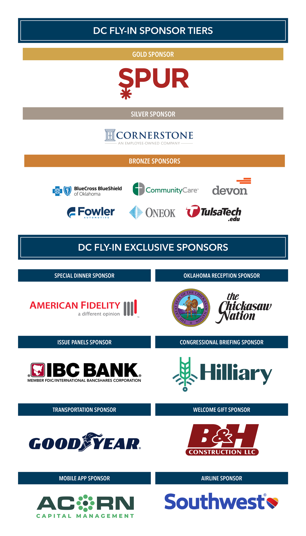 Washington D.C. Fly-In Sponsors