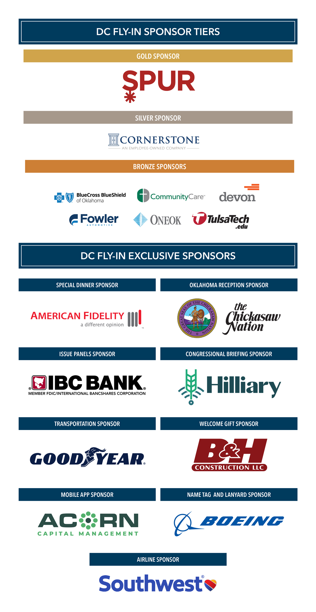 Washington D.C. Fly-In Sponsors