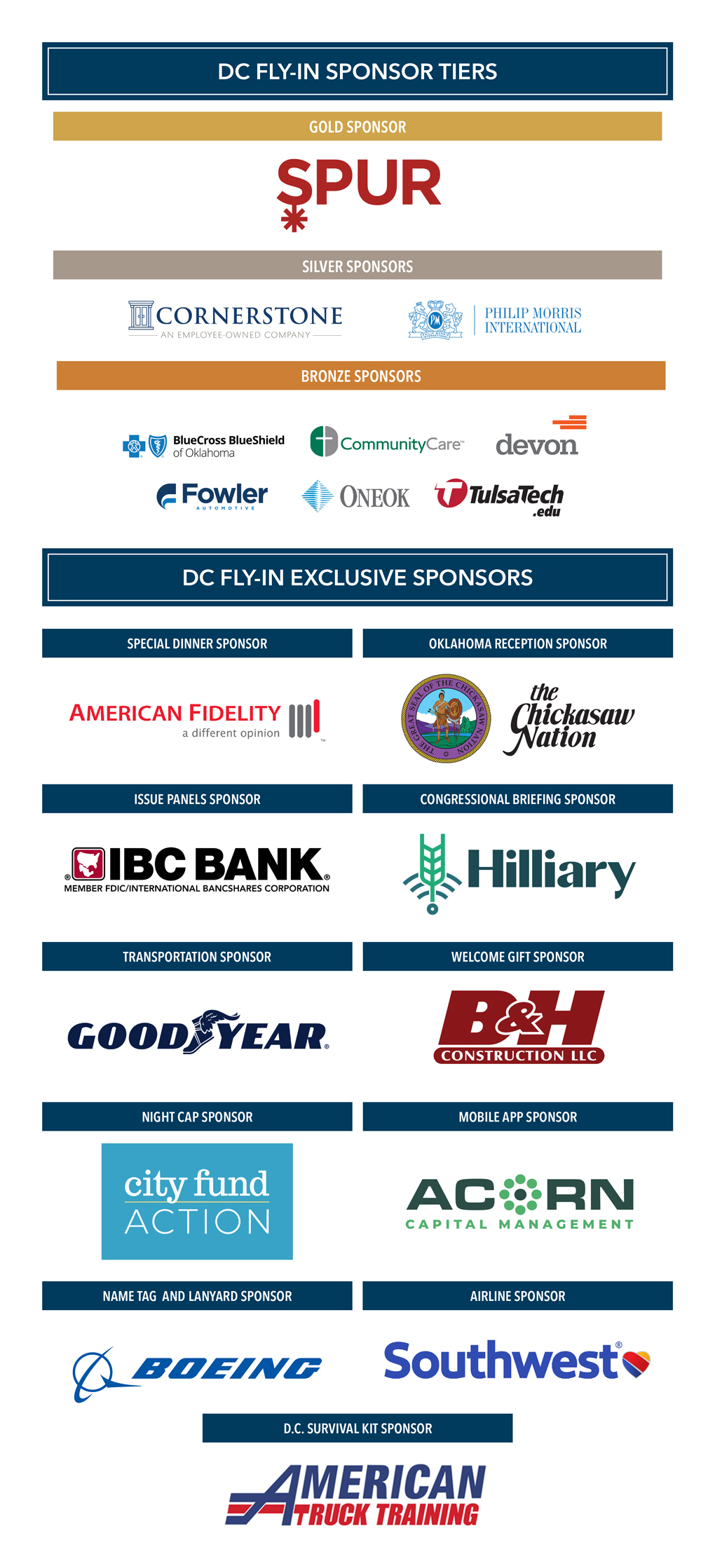 2026 Washington D.C. Fly-In Sponsors