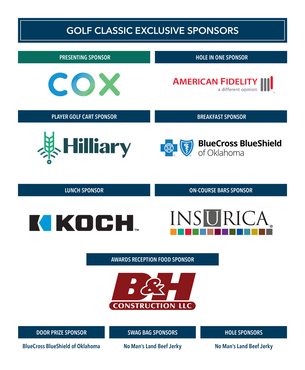2026 Golf Classic Sponsors