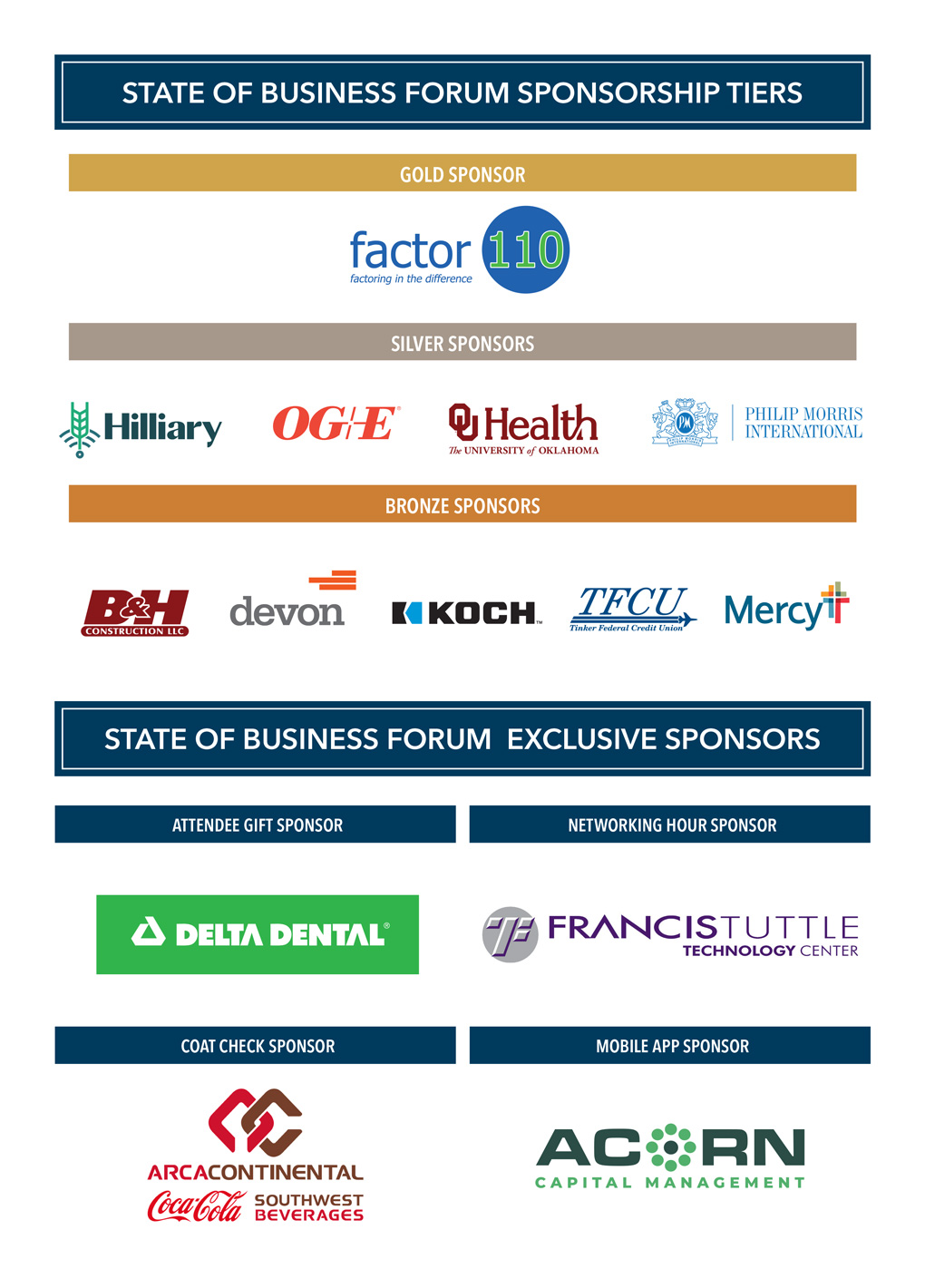 2026 State of Business Forum Sponsors